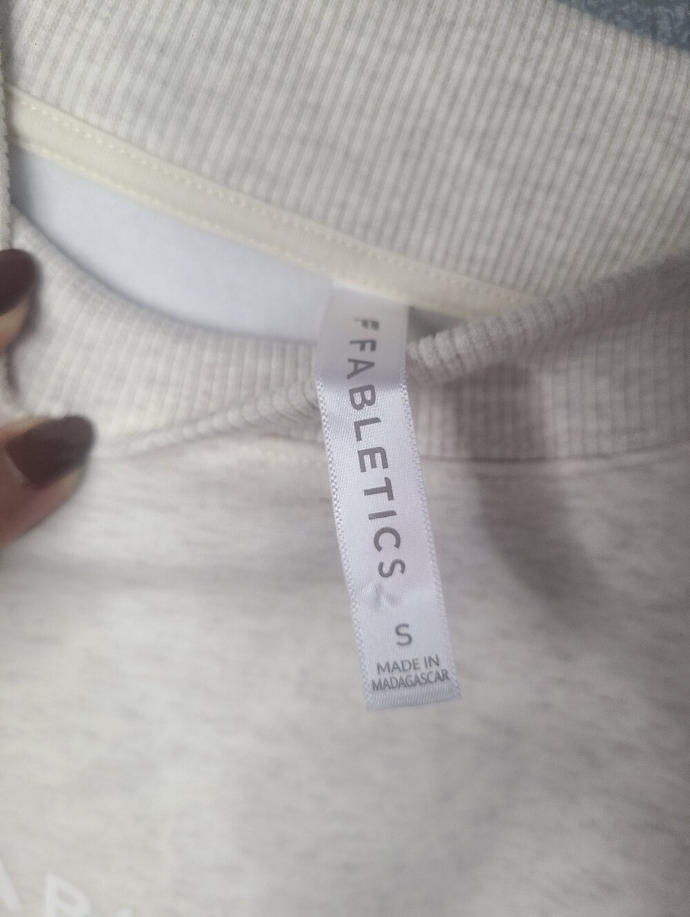 Fabletics Womens  Crewneck Sweater in Light Gray Heather Over Size